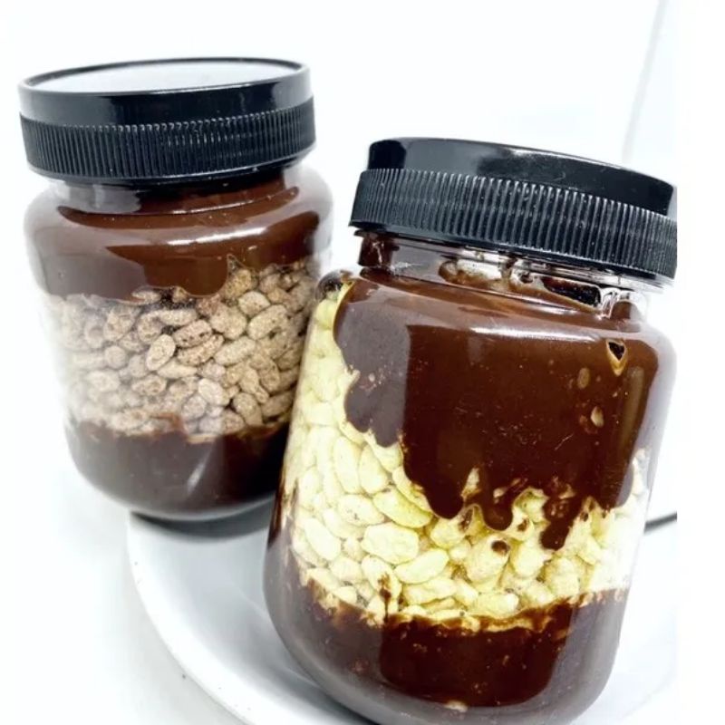 

choco rice crispy jar melted