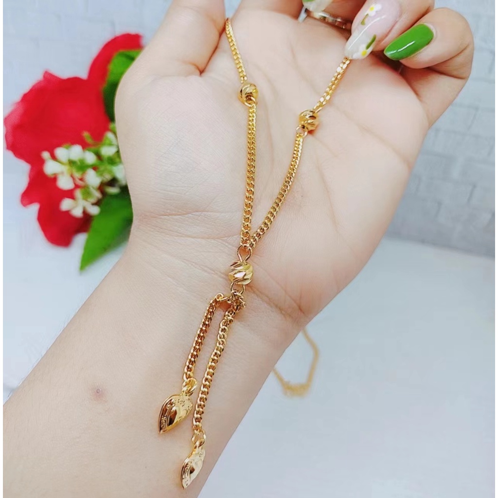 Kalung Xuping Biji Bola Lapis Emas 24k Perhiasan Fashion W37/38/39 （Panjang 60-70cm)