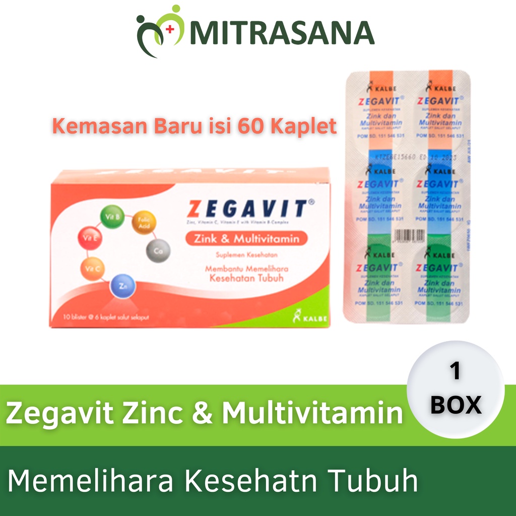 Zegavit Zinc dan Multivitamin isi 60 Kaplet - Multivitamin Keluarga