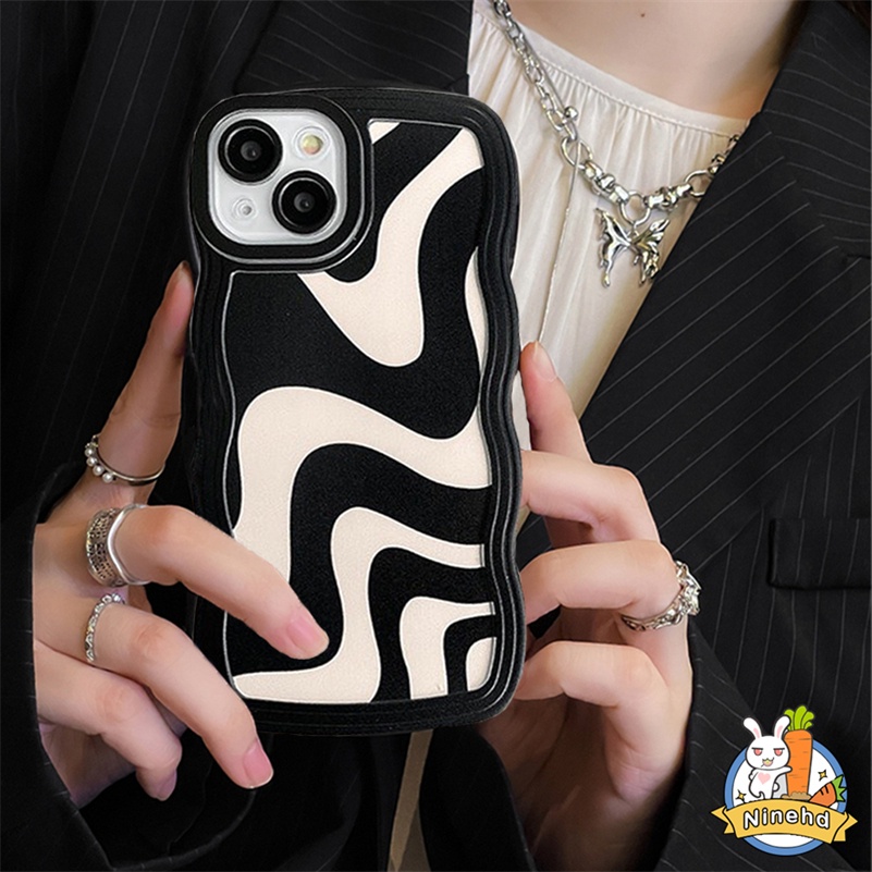 Case Pelindung Lensa Pola Zebra Gelombang Untuk Realme 10 9 Pro+ C35 C33 C31 C30 C30s C21 C21Y C25Y C25 C25s C20 C20A C17 Realme C15 C12 C11 8 8i 7i 5 5i 5s 6i C3 Narzo 50i 50A Prime Zebra Pattern Phone Case Wavy Edge Shockproof Soft Case Protective Cover