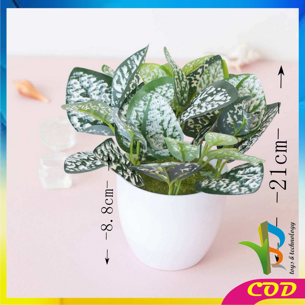 RB-C163 Ornamen Pot Tanaman Daun Plastik Hiasan Dekorasi Rumah Monstera Plastik Artificial Plant