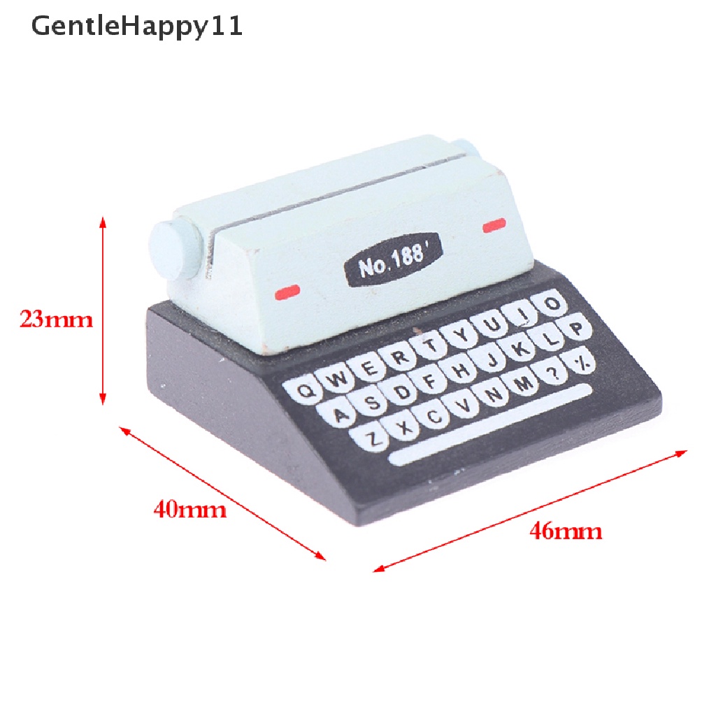 Gentlehappy 1Pc 1: 12rumah Boneka Miniatur Mesin Ketik Kasir Typewriter Model Boneka Dekorasi Mainan id