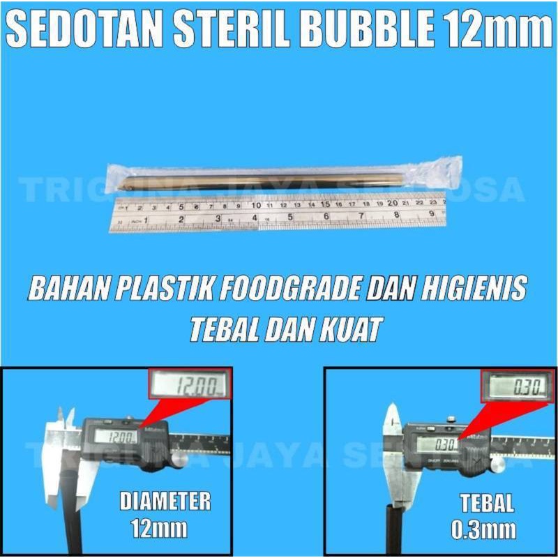 Sedotan Bubble Steril 12mm Boba Straw Panjang Runcing 21cm Higienis Buble 1221 Murah