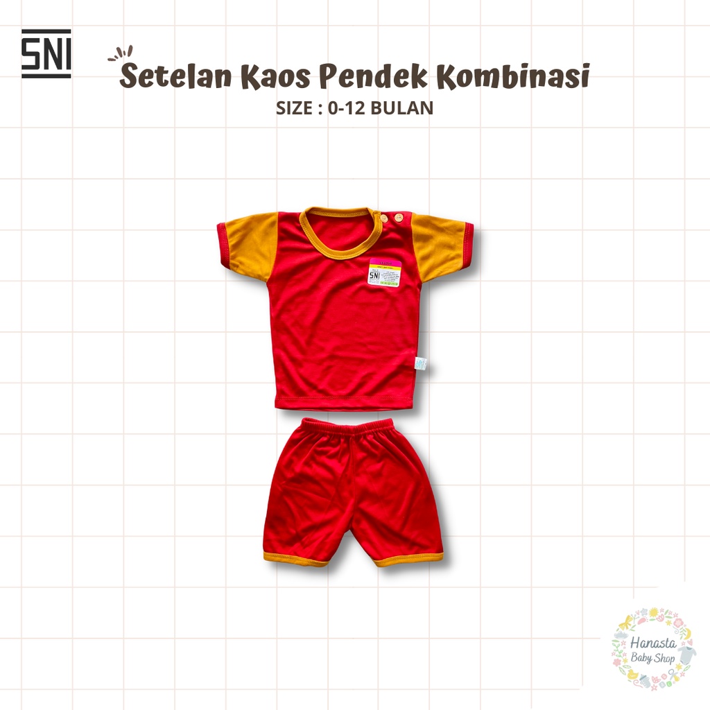 Baju Bayi Newborn Setelan Kaos Anak Lengan Pendek Katun 0-12 Bulan