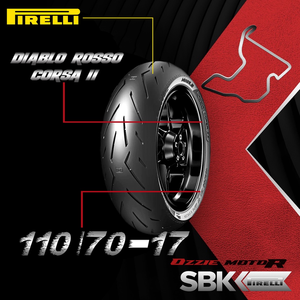 PIRELLI DIABLO ROSSO CORSA 2 / CORSA II SOFT COMPOUND BAN RACING TUBELESS UKURAN 90/80-14 | 90/80-17 | 100/80-17 | 110/70-17 ORIGINAL