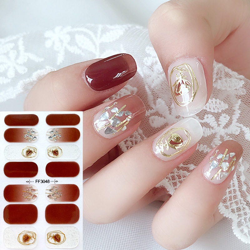 Ff Stiker Kuku 3D DIY Tahan Air Untuk Nail Art