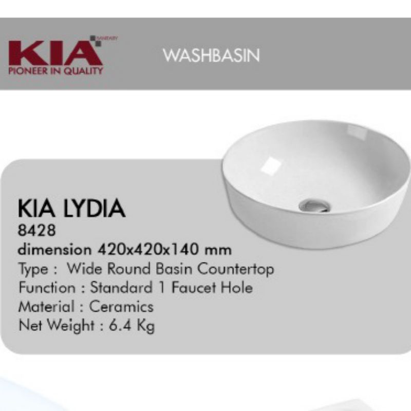 WASTAFEL KERAMIK KIA LYDIA TEMPAT CUCI MUKA WAJAH TANGAN WASTAFEL DUDUK