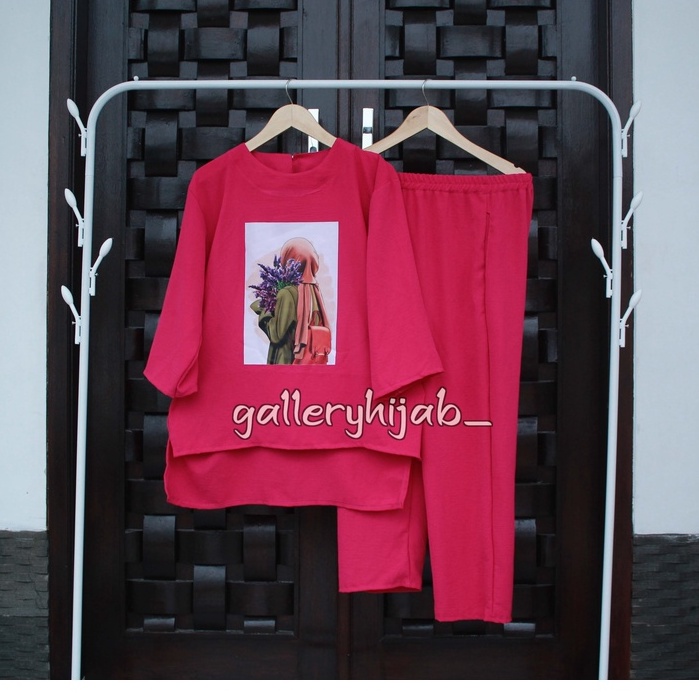 SETELAN WANITA HIJAB // CRINKLE AIRFLOW // OUTFIT SABLON VIRAL