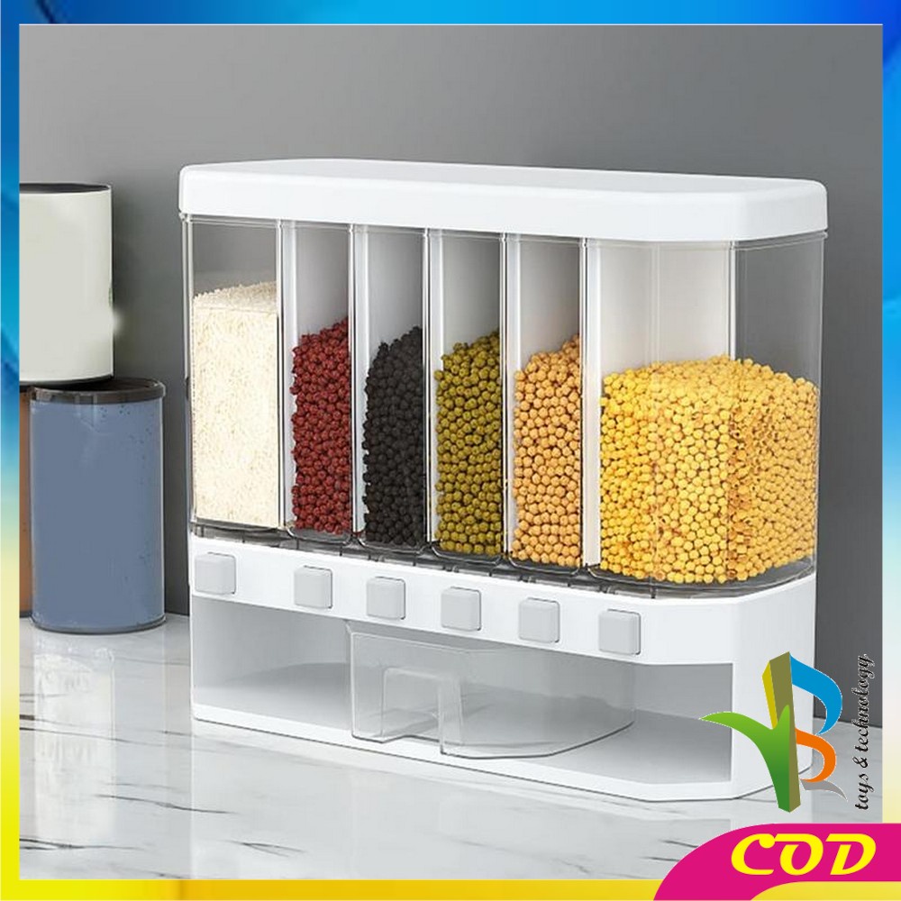 RB-C194 Dispenser Makanan Kering Tempat Penyimpanan Beras Sereal Biji Bijian Rice Box Food Dispenser