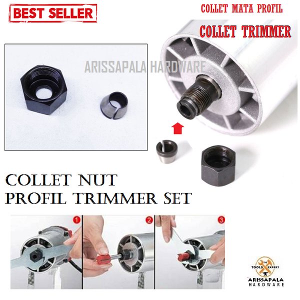 Collet Nut Trimmer Set Mur Baut Pengunci Mata Mesin Profil Collect Cone Nut Trimer