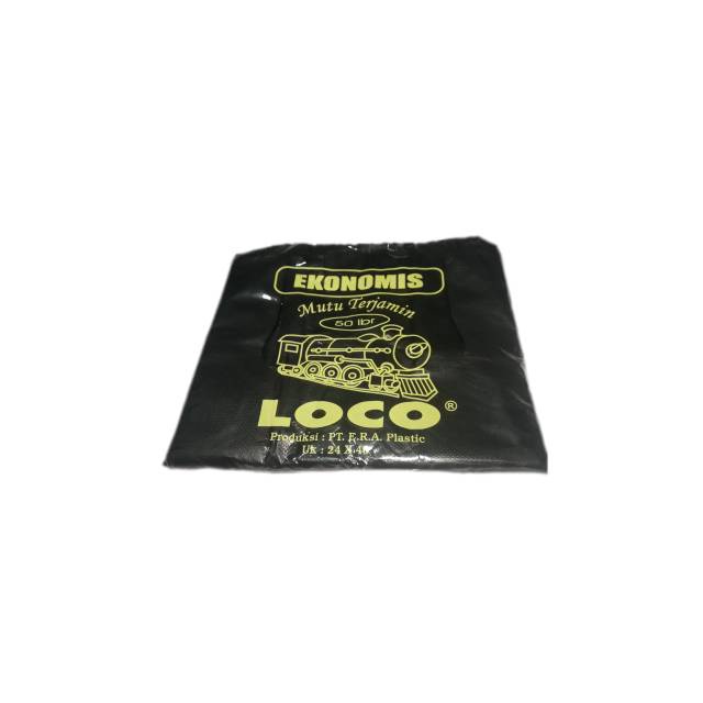 Kantong Plastik HD LOCO Ekonomis Hitam Ukuran 24x 40 cm isi 50 lembar / kresek kantong warna hitam