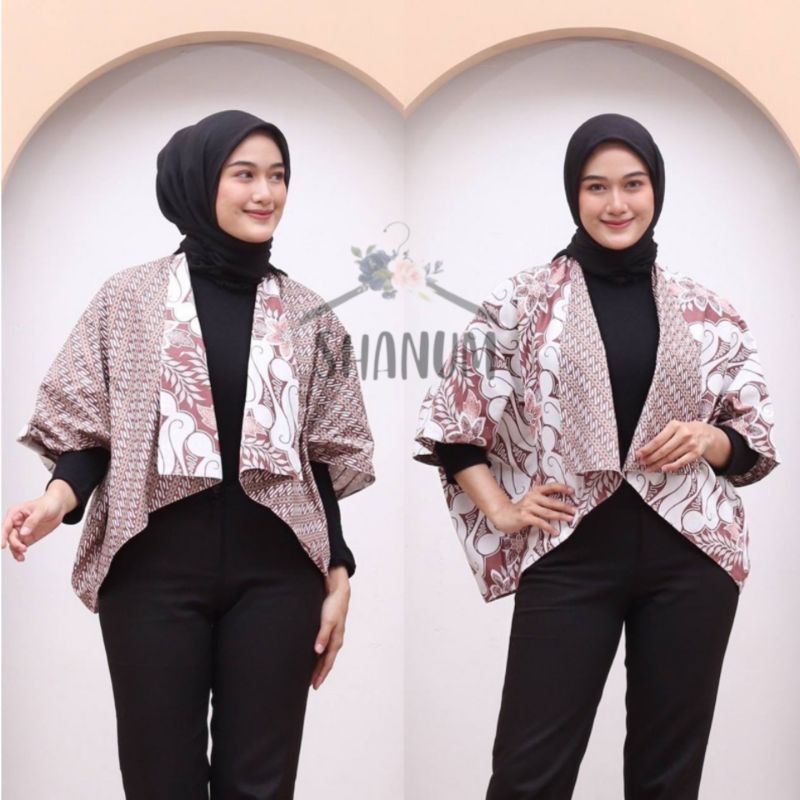 BLAZER BATIK BOLAK BALIK MOTIF SENO GAJAH/ATASAN KARDIGAN BATIK JUMBO/ATASAN BATIK WANITA MODERN