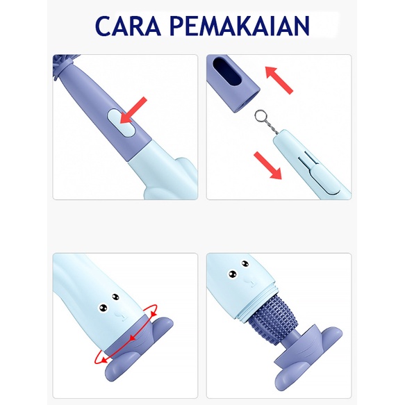 Sikat Botol Susu Bayi 3in1 Bahan Silikon Pembersih Dot