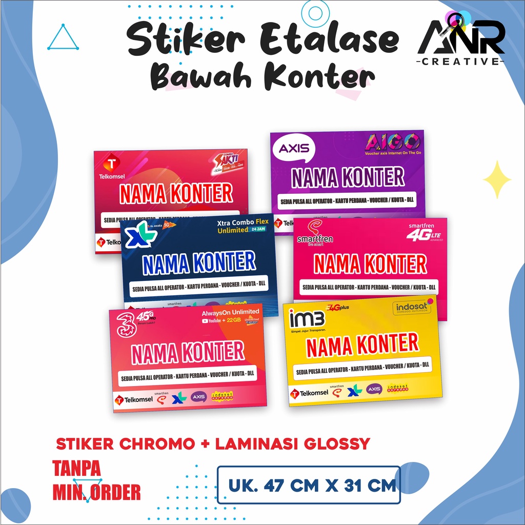 Stiker Etalase Konter/ Stiker Hiasan Konter / StikerEtalaseBawah / StikerChromo+Laminasi / Bisa COD