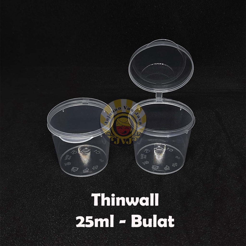 Thinwall 25 ml BULAT SAUCE CUP - Wadah Plastik Saus Mayonaise Tempat Saos Sambal Kecil 25ml Anti Boc