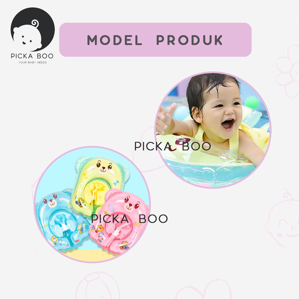 PICKA BOO Pelampung Dada Renang Bayi Swim Trainer Training Ban Renang Bayi Bentuk Beruang