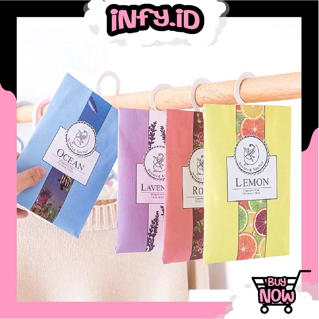 INFY - Pengharum Lemari Aromatherapy Pewangi Ruangan Gantung Pengharum Sachet Fragrance Bag Parfum Mobil Murah Import R809