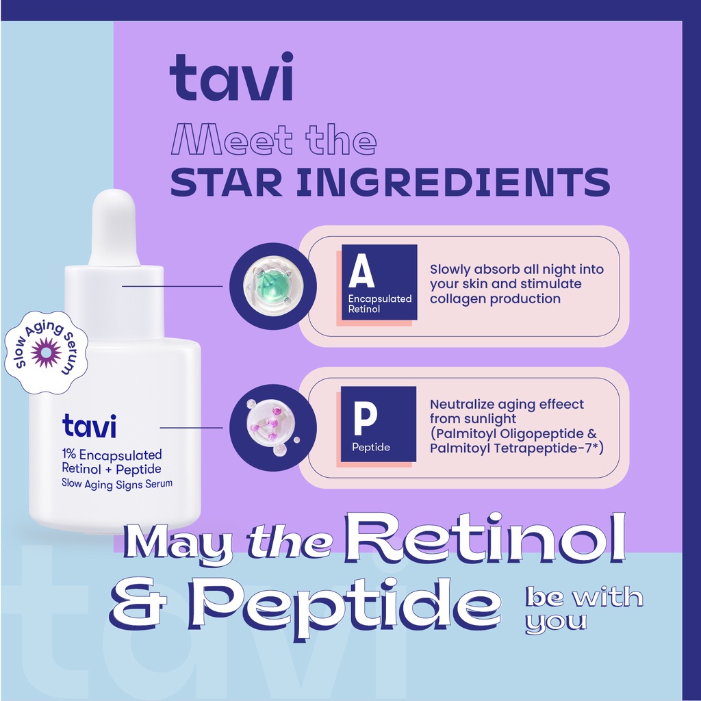 TAVI 1% Encapsulated Retinol + Peptide Slow Aging Signs Serum 30 ml