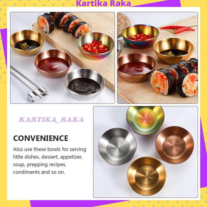 KR Mangkok Stainless Steel Kecil Mangkuk Bowl Design Korea Simple 1 Pcs Gold