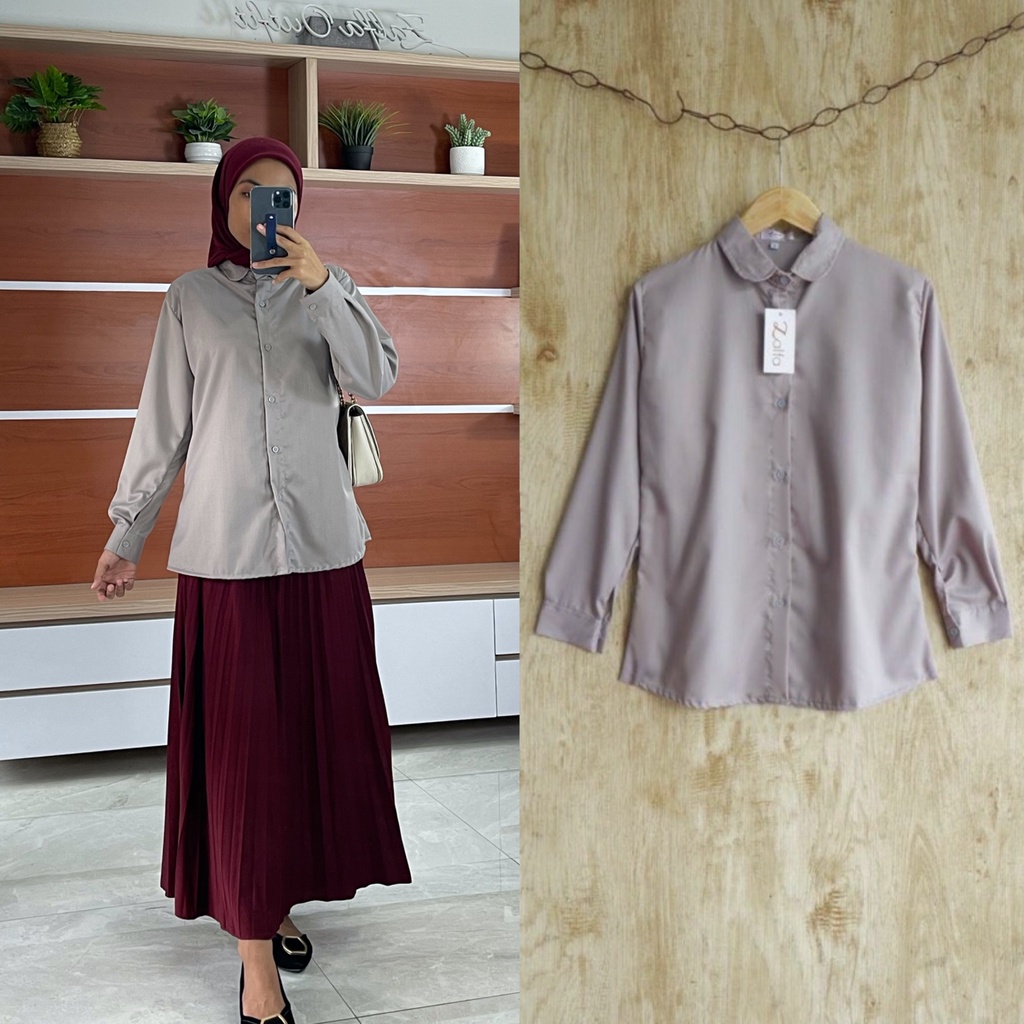 BASIC KEMEJA Toyobo by ZALFA OUTFIT / kemeja polos / kemeja katun / kemeja wanita murah