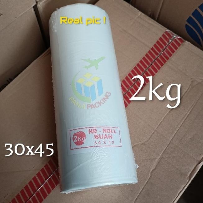 

Kantong Buah Sayur Telur Plastik Fotocopy HD Rol 30x45 supermarket 2kg