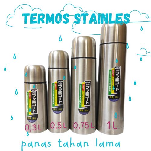 TERMOS TREMOS STAINLESS STEEL 350 500 750 1000 ML FREE TAS TERMOS AIR PANAS ES KECIL MINI POLOS