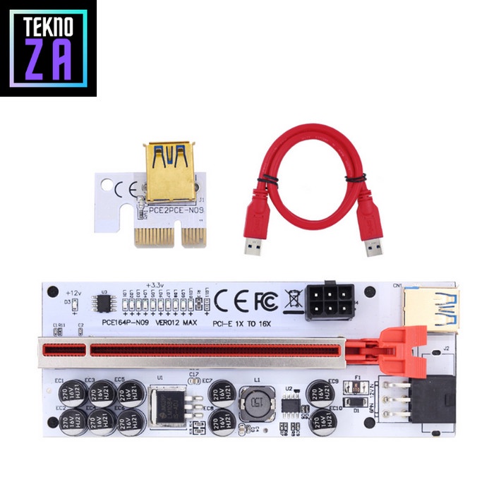 PCIe Riser 10 Capasitor VER012 MAX Mining VGA GPU USB RTX RX