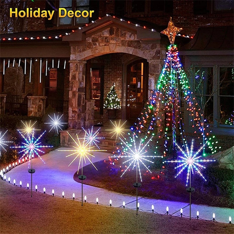 180LEDS LAMPU TENAGA SURYA Lampu taman Solar Firework Light Lawn Lamps Garden Solar Light Tahun Baru 2023 Dekorasi Natal untuk Rumah