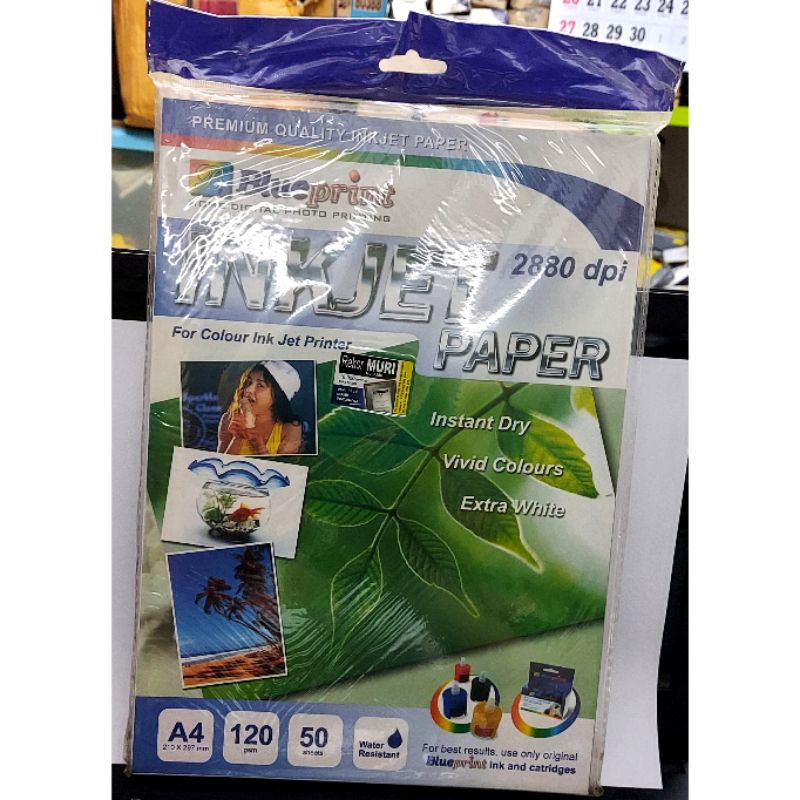 

Blueprint INKJET PAPER A4 120gr 50 Sheets