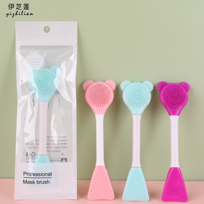 𝐂𝐢𝐭𝐚𝐝𝐞𝐚𝐥 - Spatula Masker, Sikat Pembersih Makeup Wajah, Sikat Silicone 2in1