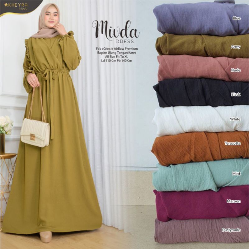 MIVDA DRESS MAXI LD 110 CRINCLE AIRFLOW POLOS BY KHEYRA