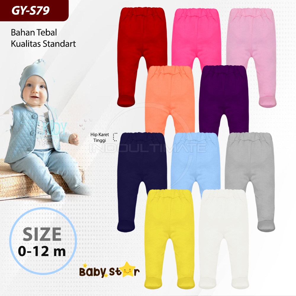 BABY STAR Celana Panjang Tutup Kaki (0-12 Bulan) Polos Warna Warni Newborn Perempuan Laki - laki Kaki Tutup GY-S79 Legging Bayi Kaki Tutup Leging Bayi