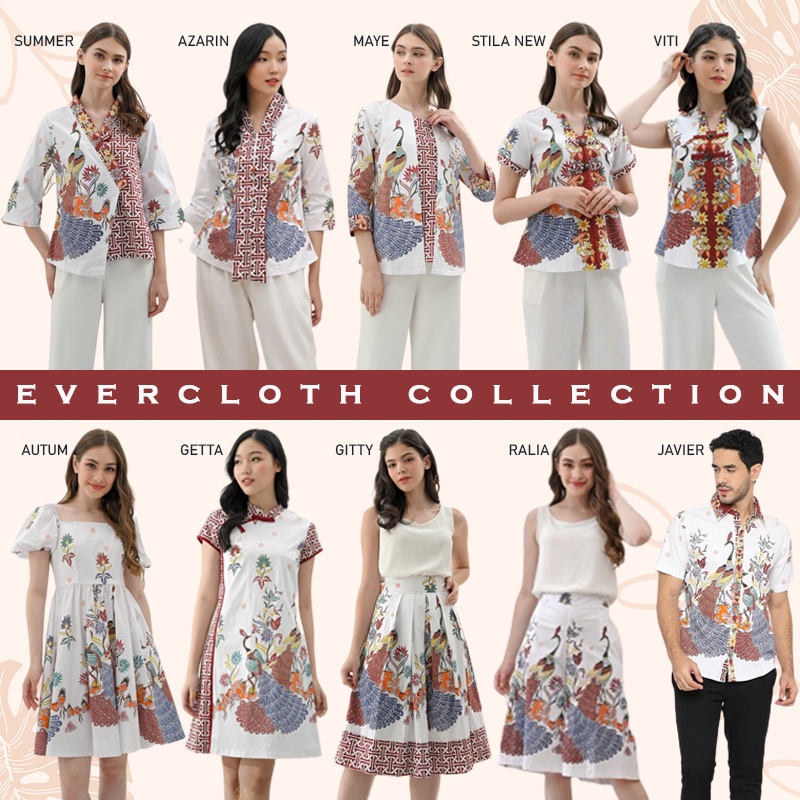 Evercloth Maye Atasan Batik Jumbo Blouse Wanita Atasan Wanita Blouse Batik Wanita Lengan Panjang Atasan Batik Wanita