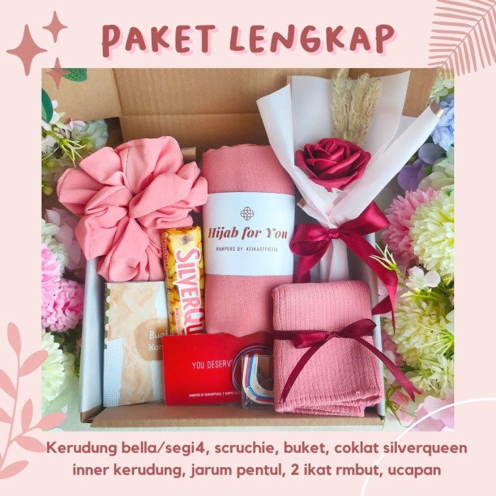 

(COD) Hijab Box Gumush Paket Kado Hijab Kerudung Cewek Hampers Jilbab Ultah - Lengkap(SptGmbr, Abu-abu