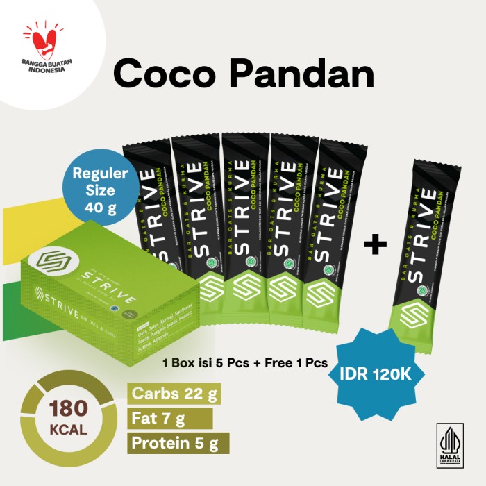 

Strive rasa Coco Pandan 1 Box isi 6 pcs