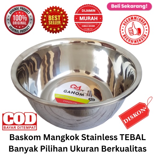 [BISA COD] PROMO Baskom Stainless TEBAL Banyak Pilihan Ukuran Berkualitas Baskom Tebal Baskom Tinggi Mangkok Sop Mangkuk Sayur Kobokan Mangkok Tinggi Wadah Makanan Murah