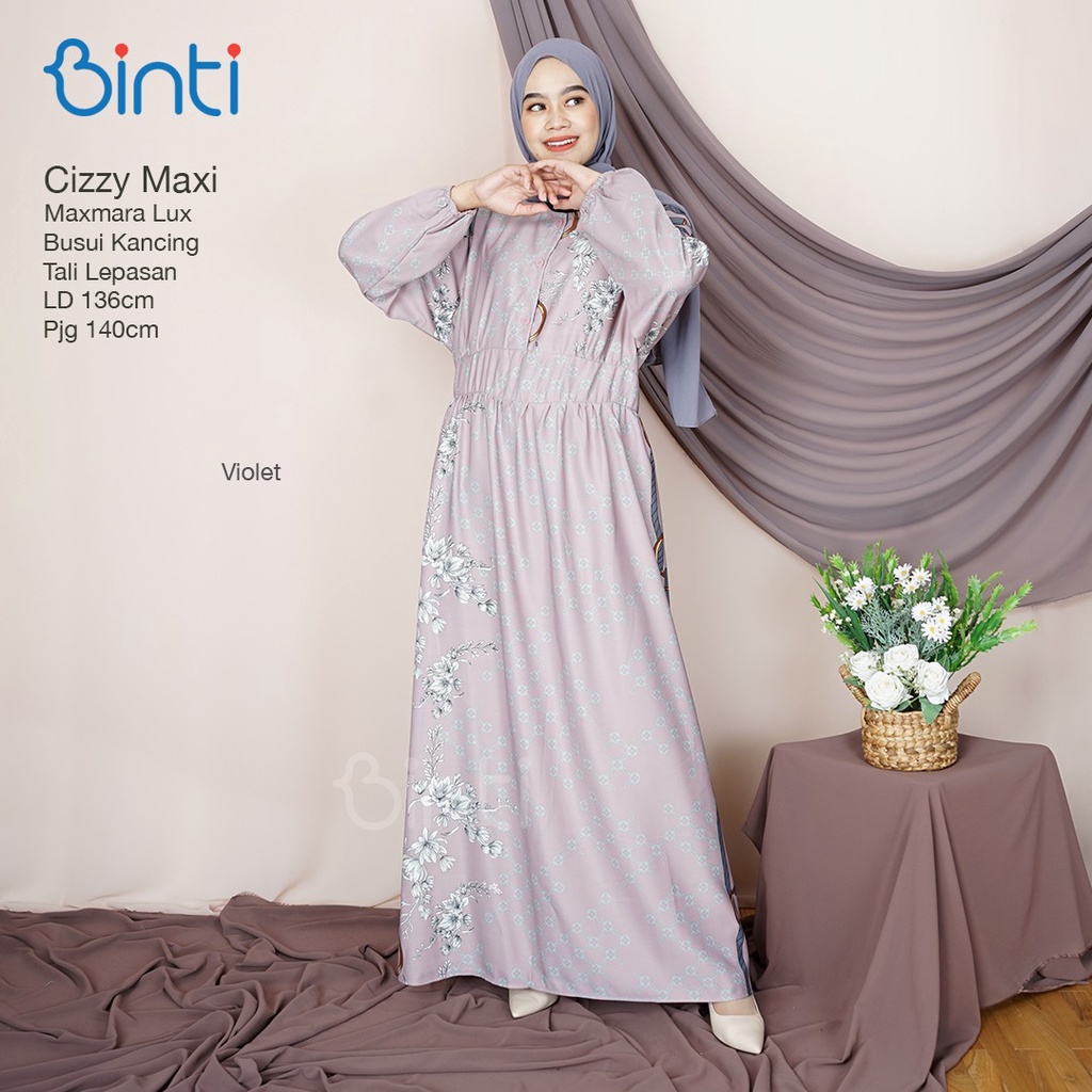 Cizzy Maxy Dress Terbaru Bahan Maxmara Lux 130Motif Printing Terbaru By Binti