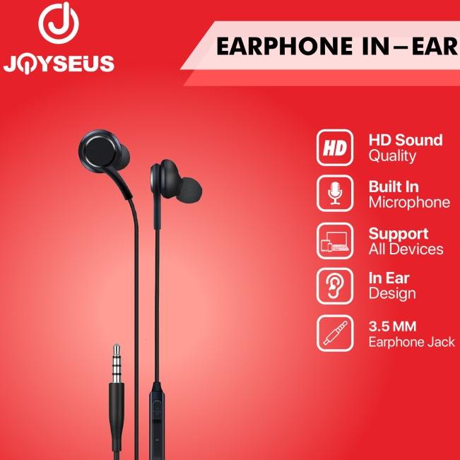 BUNDLING JOYSEUS Earphone In-Ear Sport BASS & Case Round