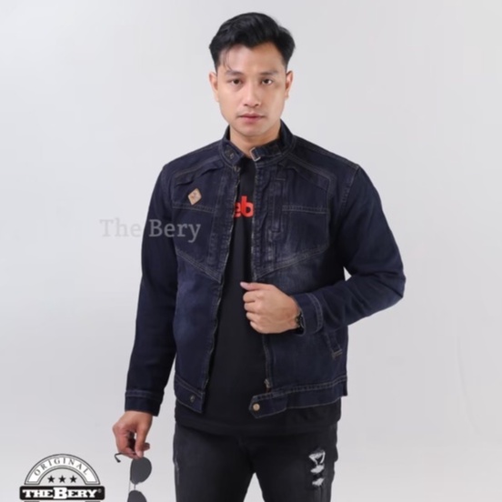 Jaket Jeans Jaket Jeans Denim Jaket Jeans The Berry Kerah Logo Kulit Biothing