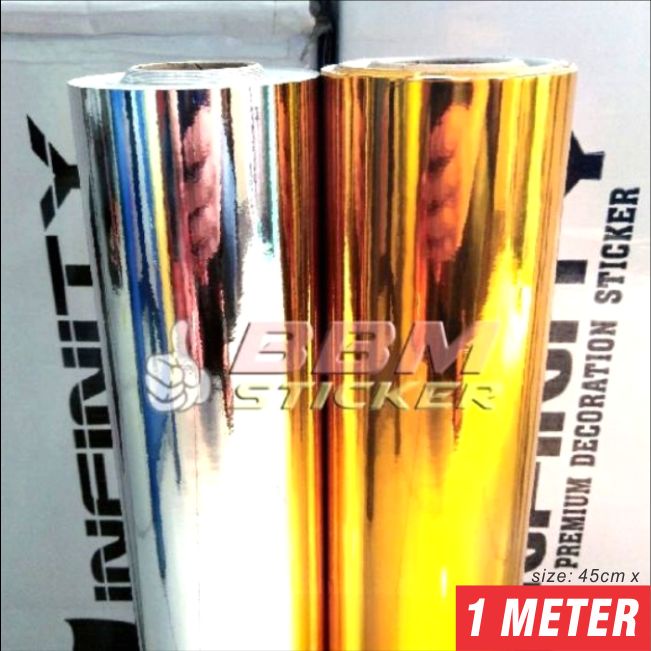Stiker Mirror Chrome Silver Gold Skotlet Krom Infinity