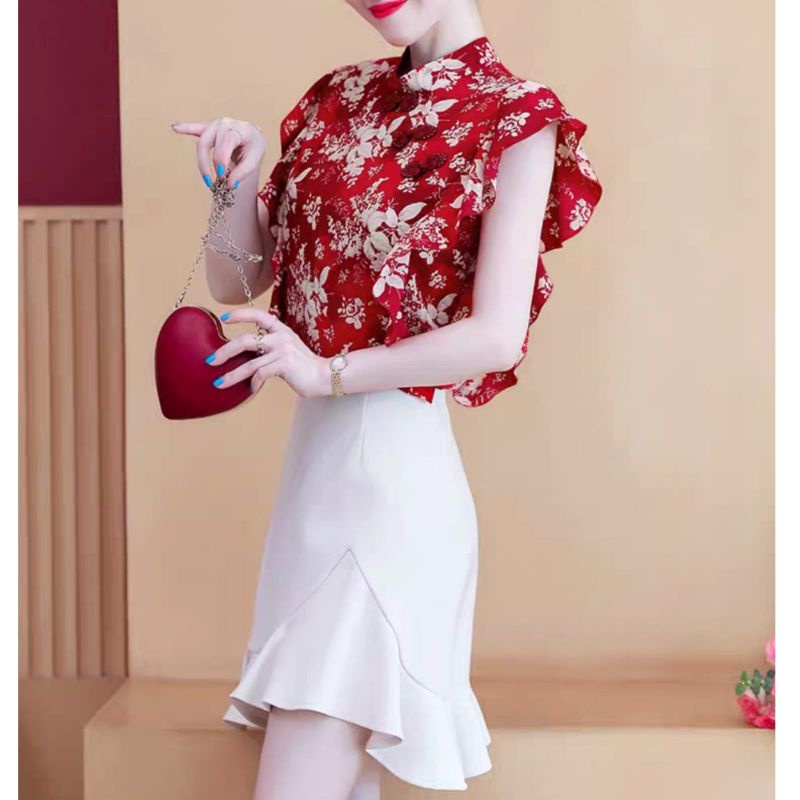 MDLV ~  0281# Baju CNY Plumera Cheongsam Top Imlek Sincia Import