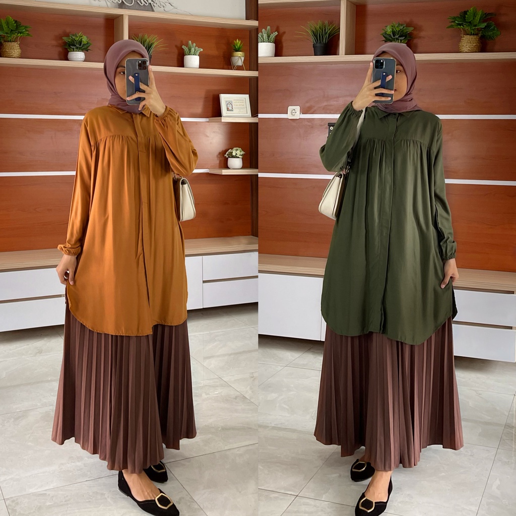 ALIDA tunik by ZALFA OUTFIT / tunik polos / kemeja panjang