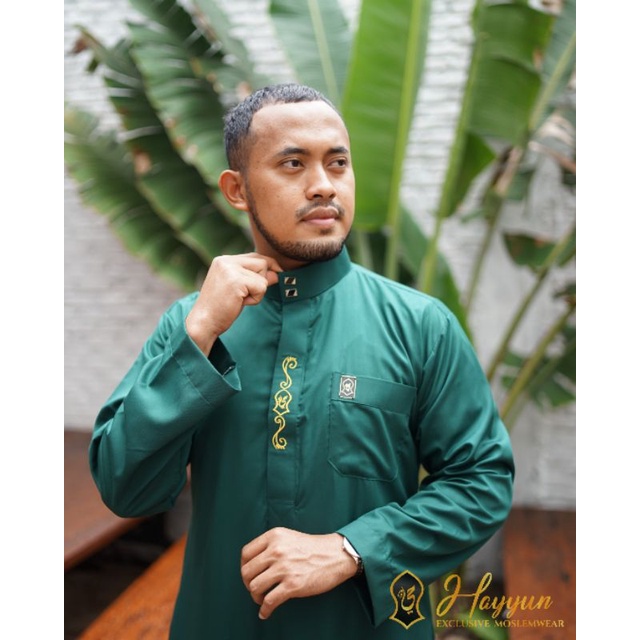 Gamis Pria Jubah Pria Gamis Slimfit Jubah Slimfit Gamis Capal Model Haramain HAYYUN GAMIS HIJAU