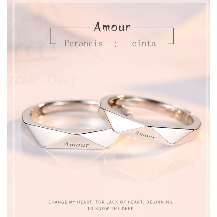 Cincin couple-Amour cincin pasangan cincin titanium Original Arctic Deer