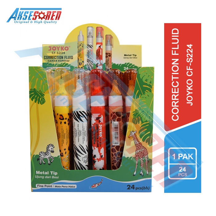 

Tip X Pen Fluid Joyko [CF-S224/24 pcs] / Ballpoint Pulpen Correction Tape Ex Cair [2 Lusin]