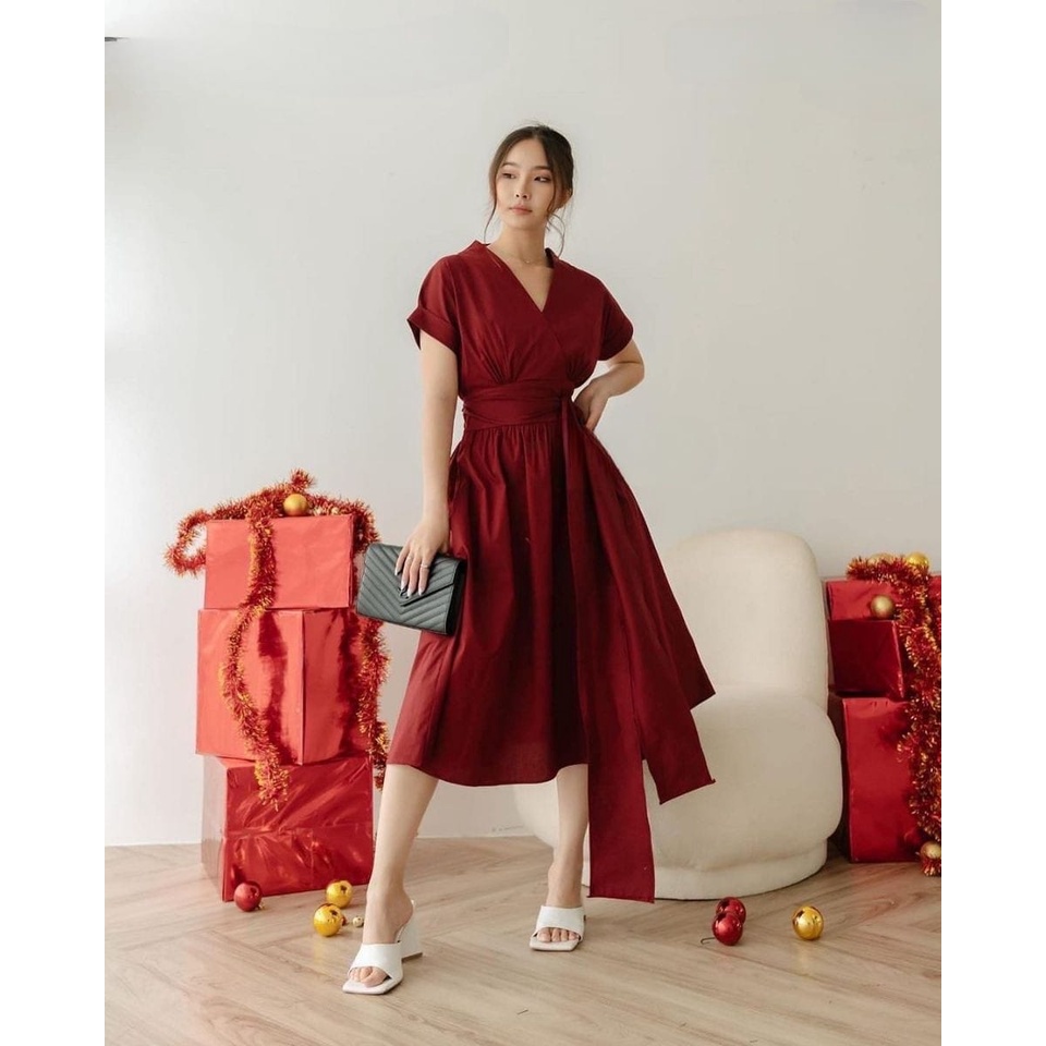 Natal Dress Maxi | Baju Atasan Jolanda Long Tunik Polos Kancing Matt Shakila Premium Fashion Wanita 