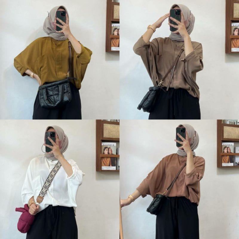 MIRANDA BATWINK TOP - ATASAN WANITA - RAYON CRINKLE PREMIUM