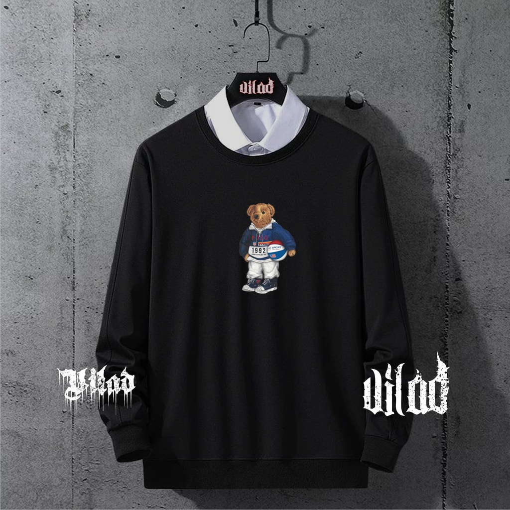 VASPLY crewneck BEAR black . crewneck hitam . crewneck pria distro . sweater anime . crewneck cowok aesthetic . crewneck . crunek . cn pria distro original asli . switer polos . hoodie pria distro jepang style . baju distro pria keren 2021 . jaket laki