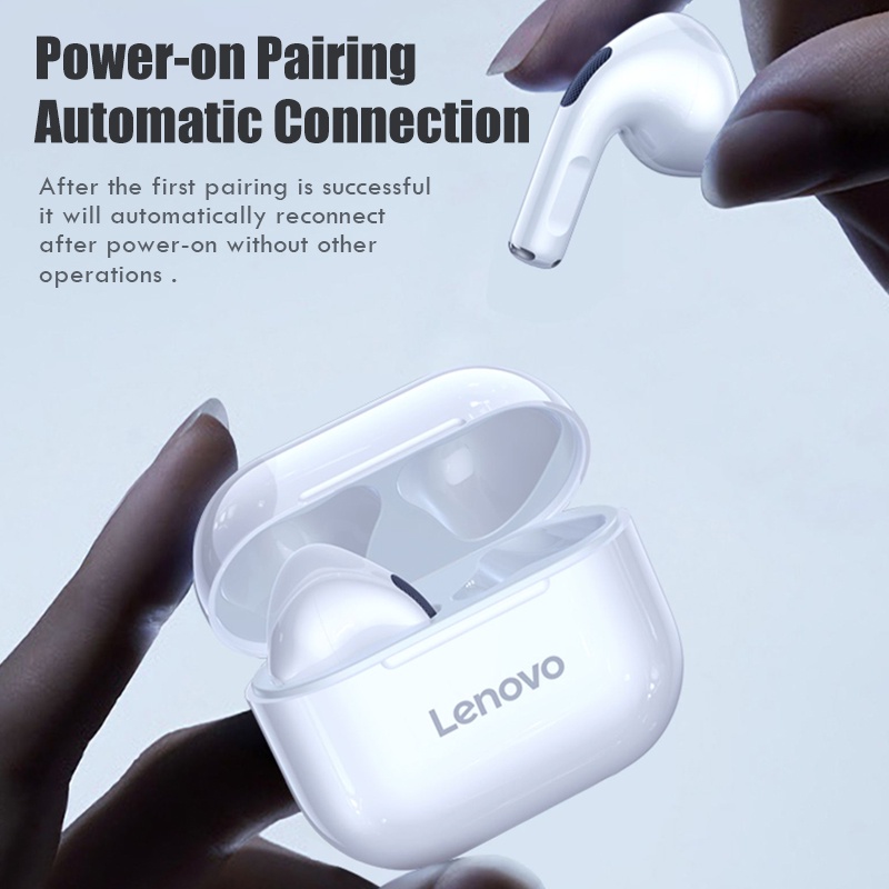 Lenovo LP40 Earphone Nirkabel Bluetooth 5.1 Headphone dengan Mic AAC/SBC Pengurangan Kebisingan Headset Olahraga Latensi Rendah