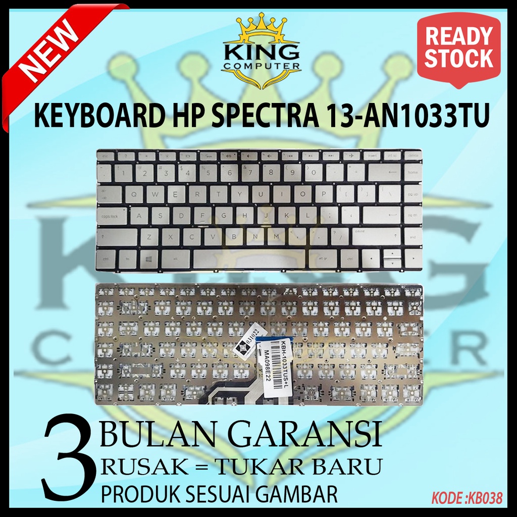 KEYBOARD HP SPECTRA13-AN1033TU 13-3000 13T-3000 SILVER BACKLITE